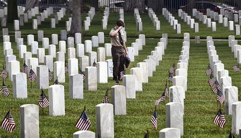 Los Angeles area Boy scouts honor fallen soldiers with Memorial Day flags